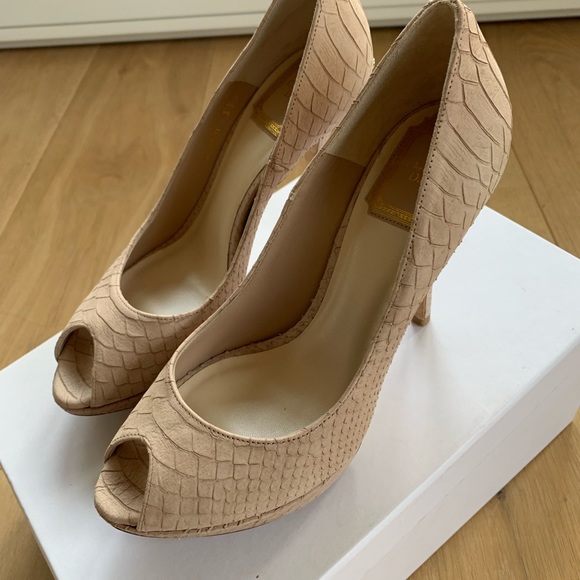 DIOR Miss Dior Peep Toe platform nude python  37.5 NIB - Picture 9 of 10